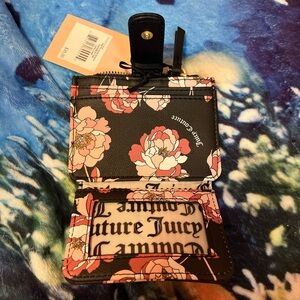 Pretty rose black statement tab card case